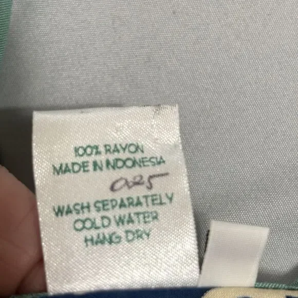 Bali Batiks Aztec Print Maxi Dress Sz M Aqua Green 4-Slit Bottom - Picture 9 of 9